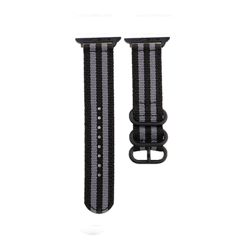 Apple Canvas Black Buckle Nylon Watch Strap