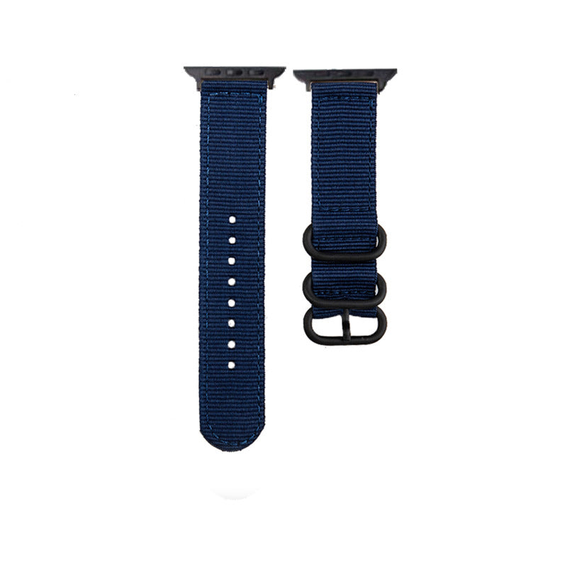Apple Canvas Black Buckle Nylon Watch Strap