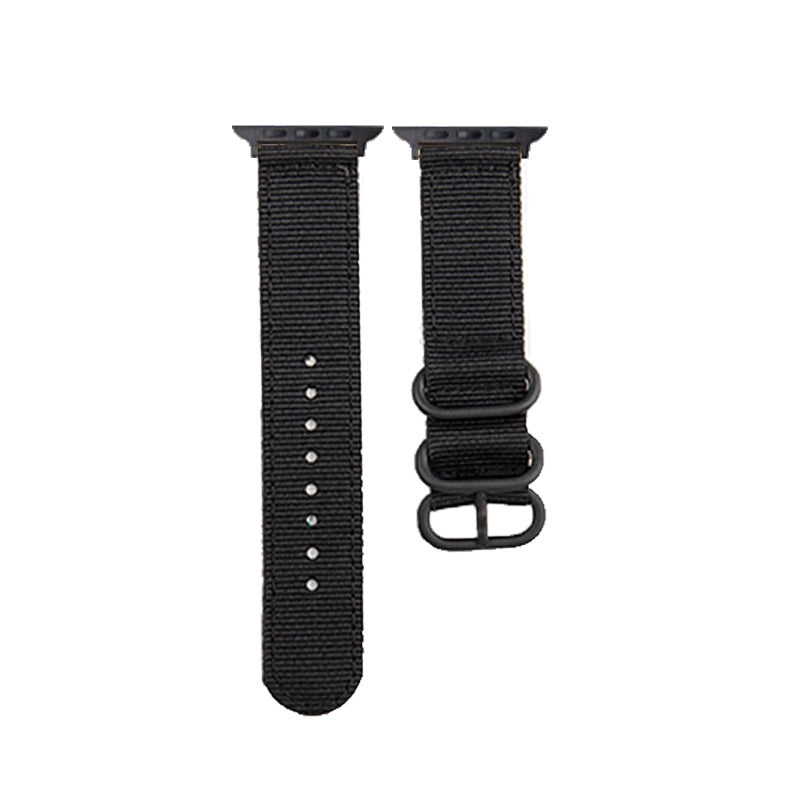 Apple Canvas Black Buckle Nylon Watch Strap