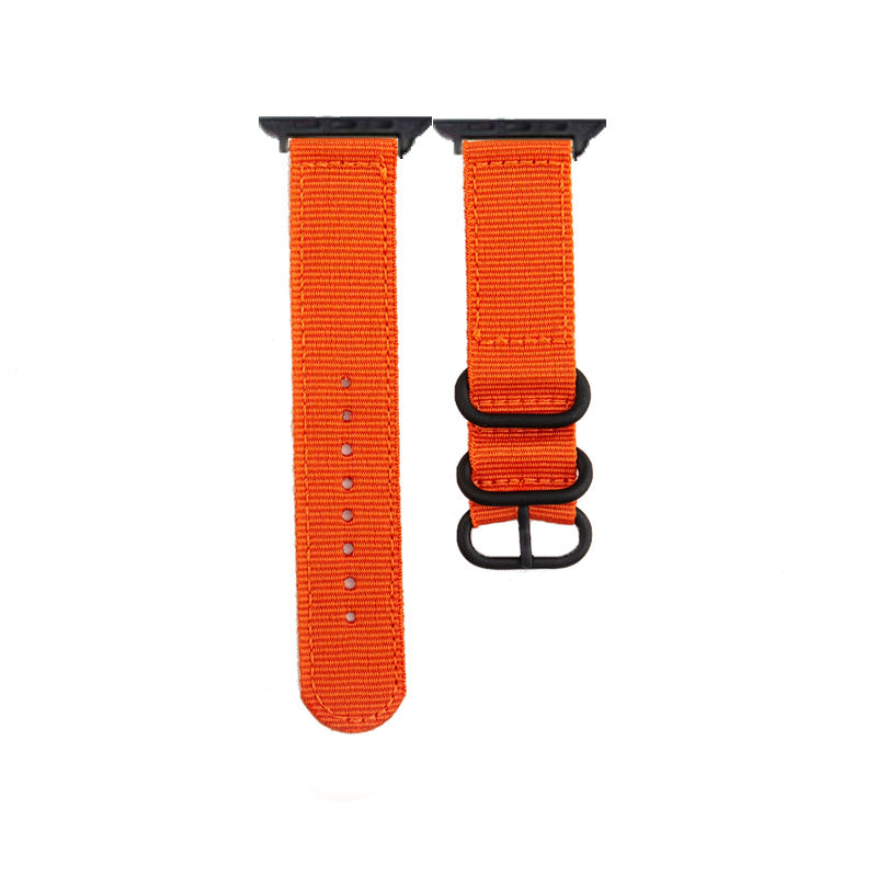 Apple Canvas Black Buckle Nylon Watch Strap