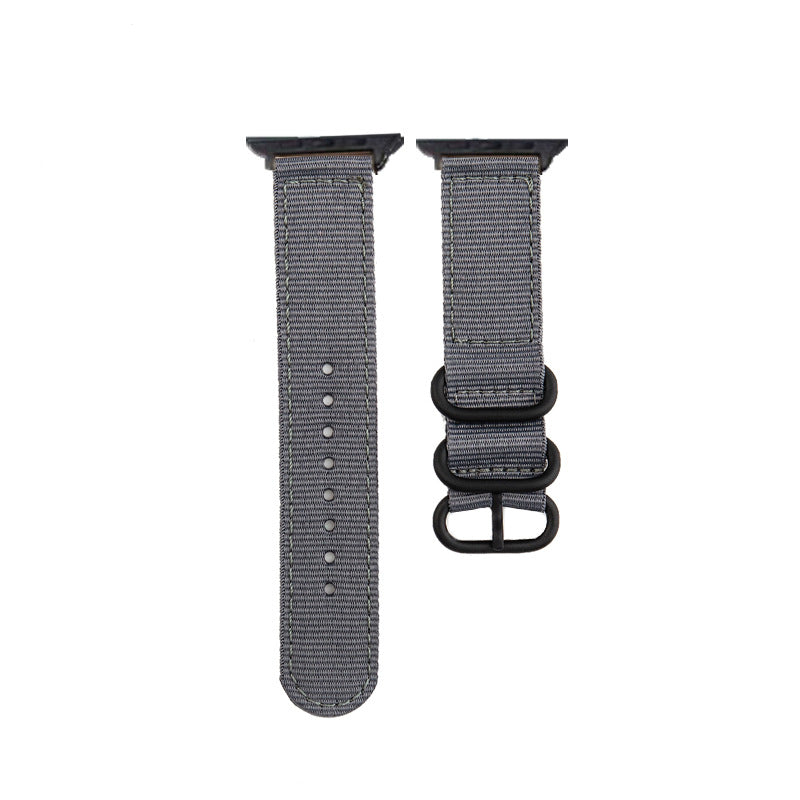 Apple Canvas Black Buckle Nylon Watch Strap