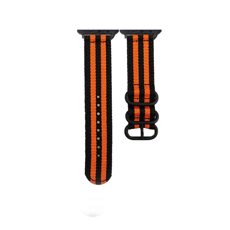 Apple Canvas Black Buckle Nylon Watch Strap