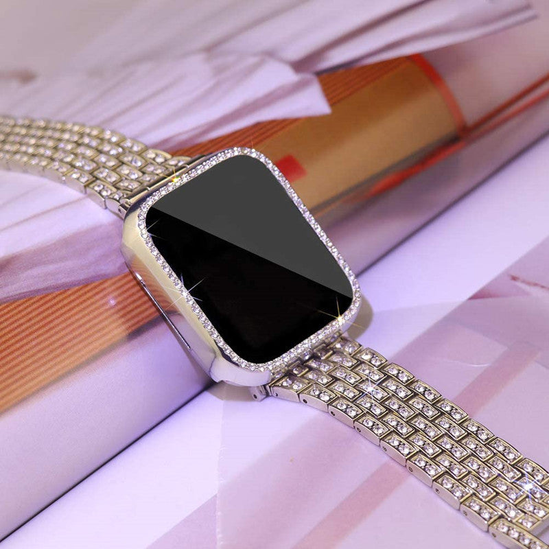 Diamond studded Apple Strap With Protector