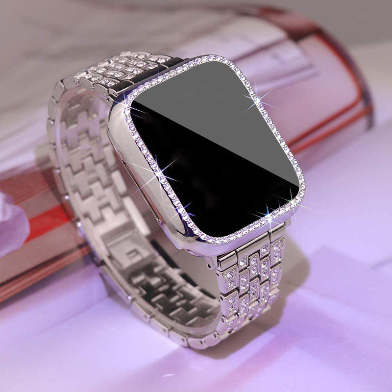 Diamond studded Apple Strap With Protector